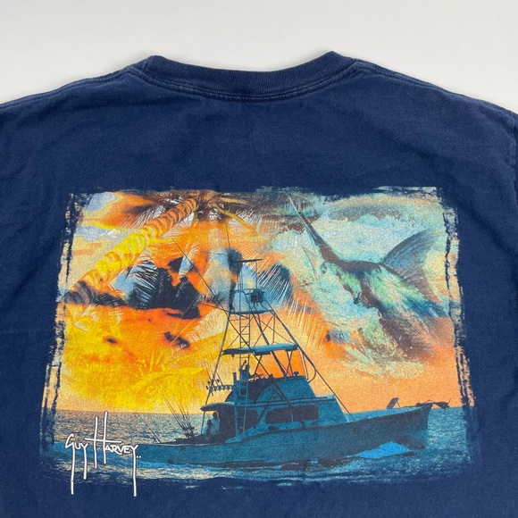 Guy Harvey Other - ✨️PRICE DROP✨️ Guy Harvey Graphic Print Navy Crew Neck Long Men's Medium